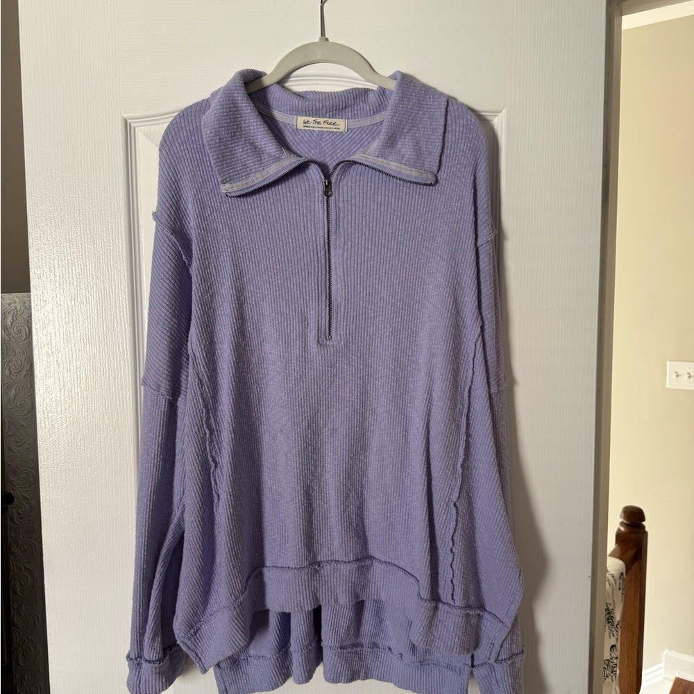 Free People Half-Zip Tunic Pullover Sweater